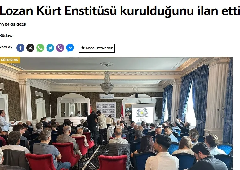 Lozan Kürt Enstitüsü Kurulduğunu Ilan Etti