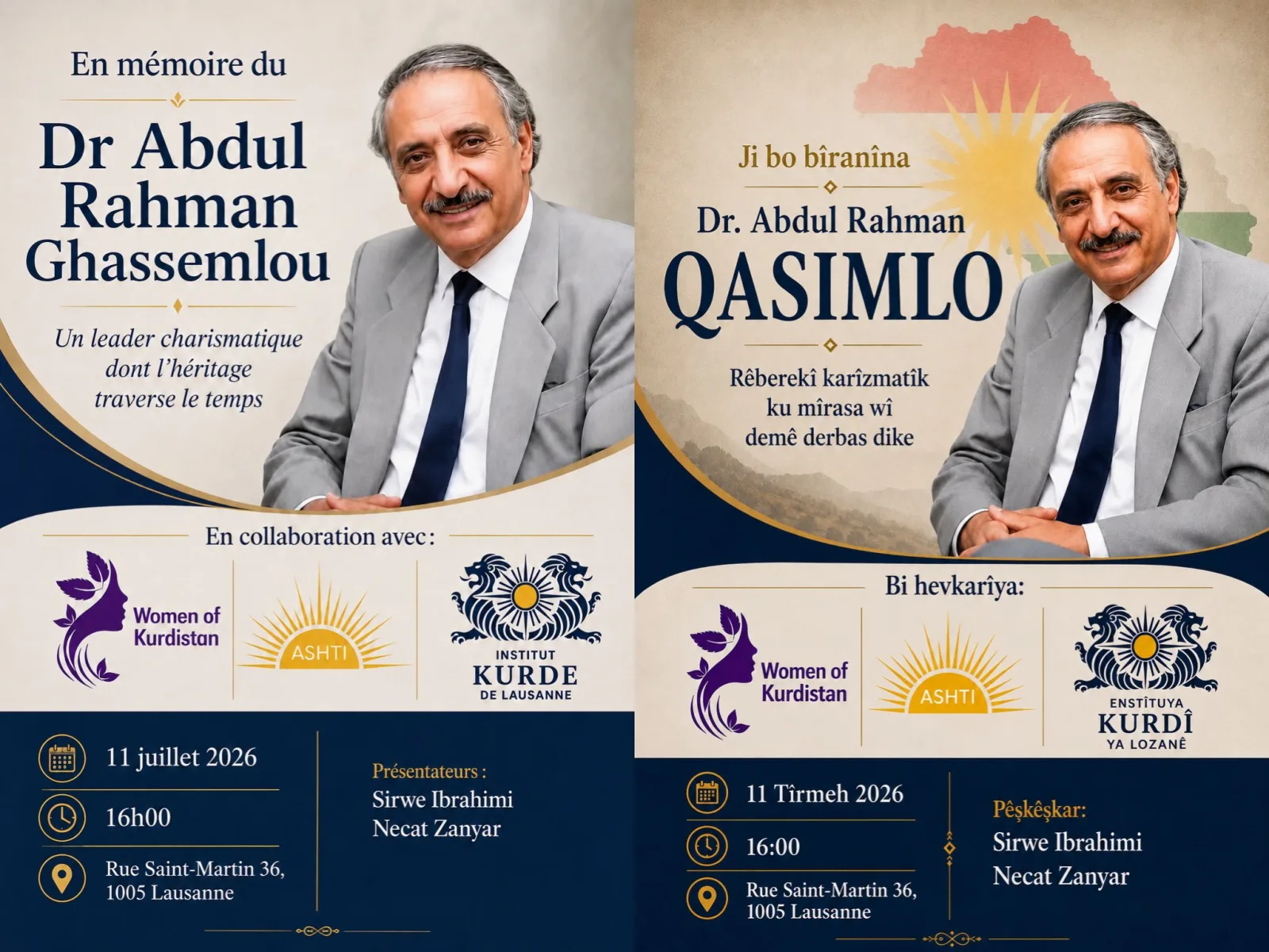 Afîşa bîranîna Dr Abdul Rahman Qasimlo
